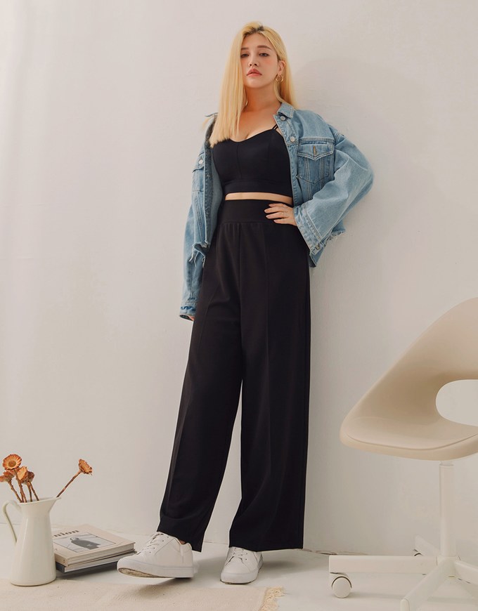 Hips Sculpting High-Waisted Slimming Wide Pants