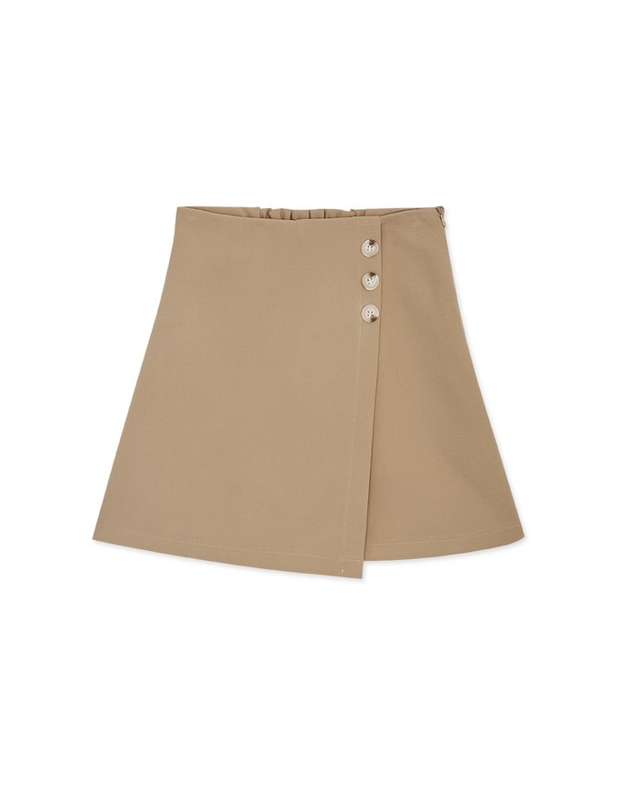 Edgy Chic Asymmetrical Side-Button Skort