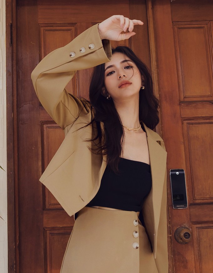 Edgy Chic Asymmetrical Side-Button Skort