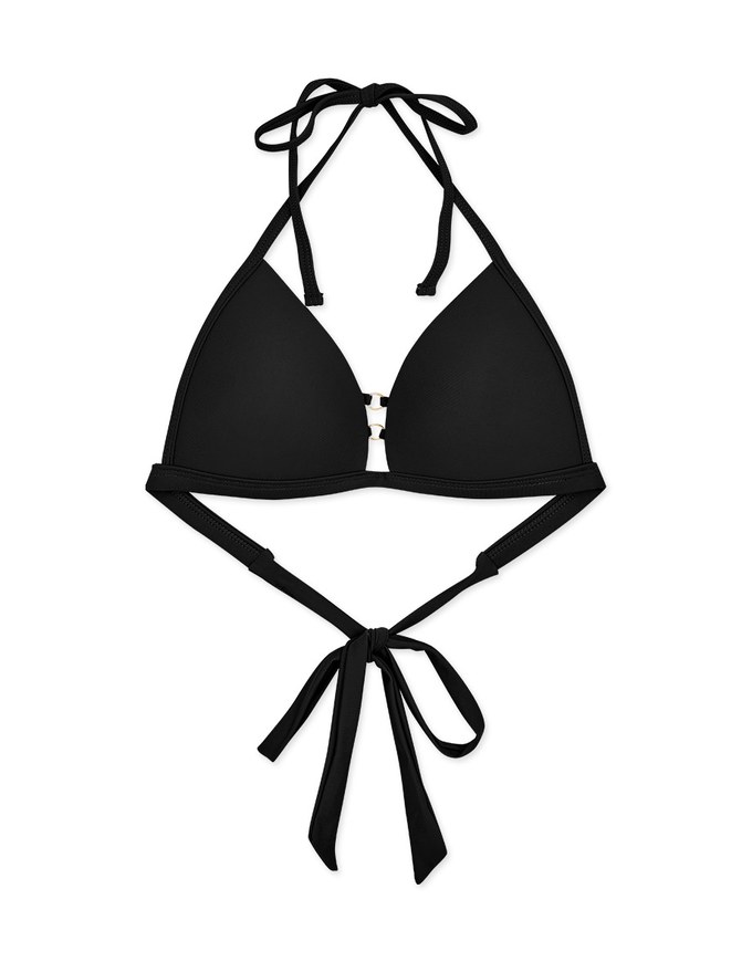 【YANBABY】Metal Ring Criss Cross Single Tie Push Up Bikini Top
