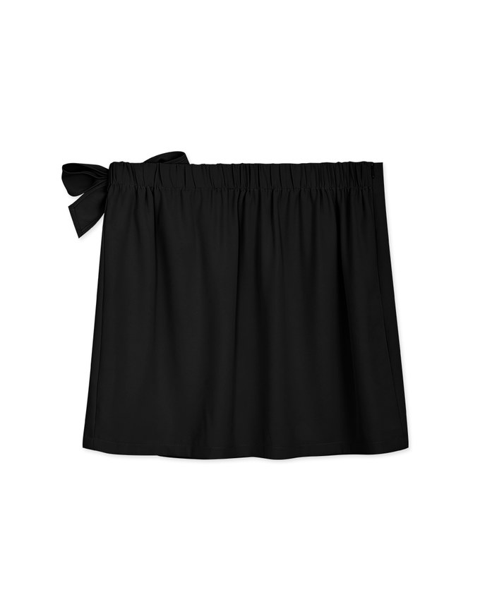Side-Tie Ribbon Elastic Skirt