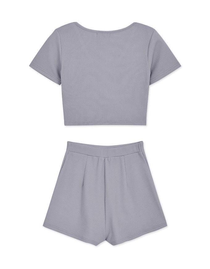 Stark Minimalism Front Twist Top + Skort Set Wear