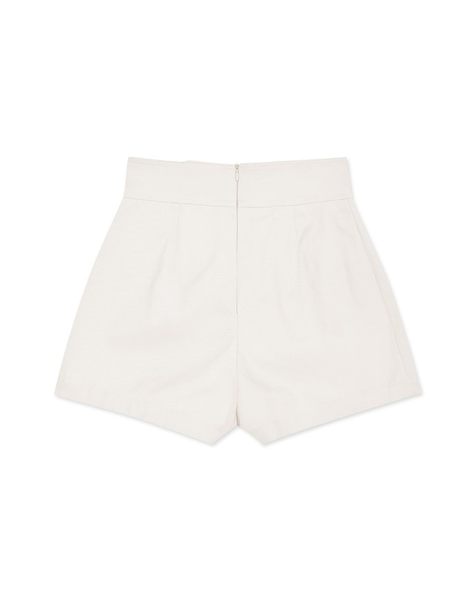 Bias-Cut Buttoned A-Line Skort