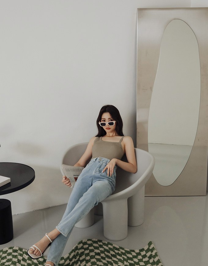 Understated Elegant Asymmetric Ribbed Tank Top