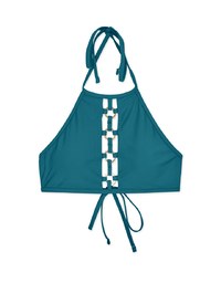 Hollow Metal Ring Accessories Halter Push Up Bikini Top