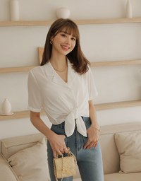 Smart Casual Short Sleeve Chiffon Blouse