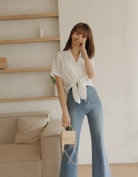Smart Casual Short Sleeve Chiffon Blouse