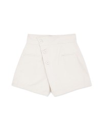 Bias-Cut Buttoned A-Line Skort