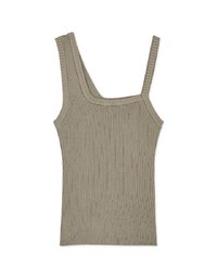 Understated Elegant Asymmetric Ribbed Tank Top